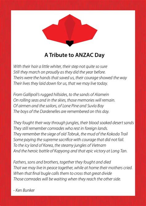 anzac day service readings
